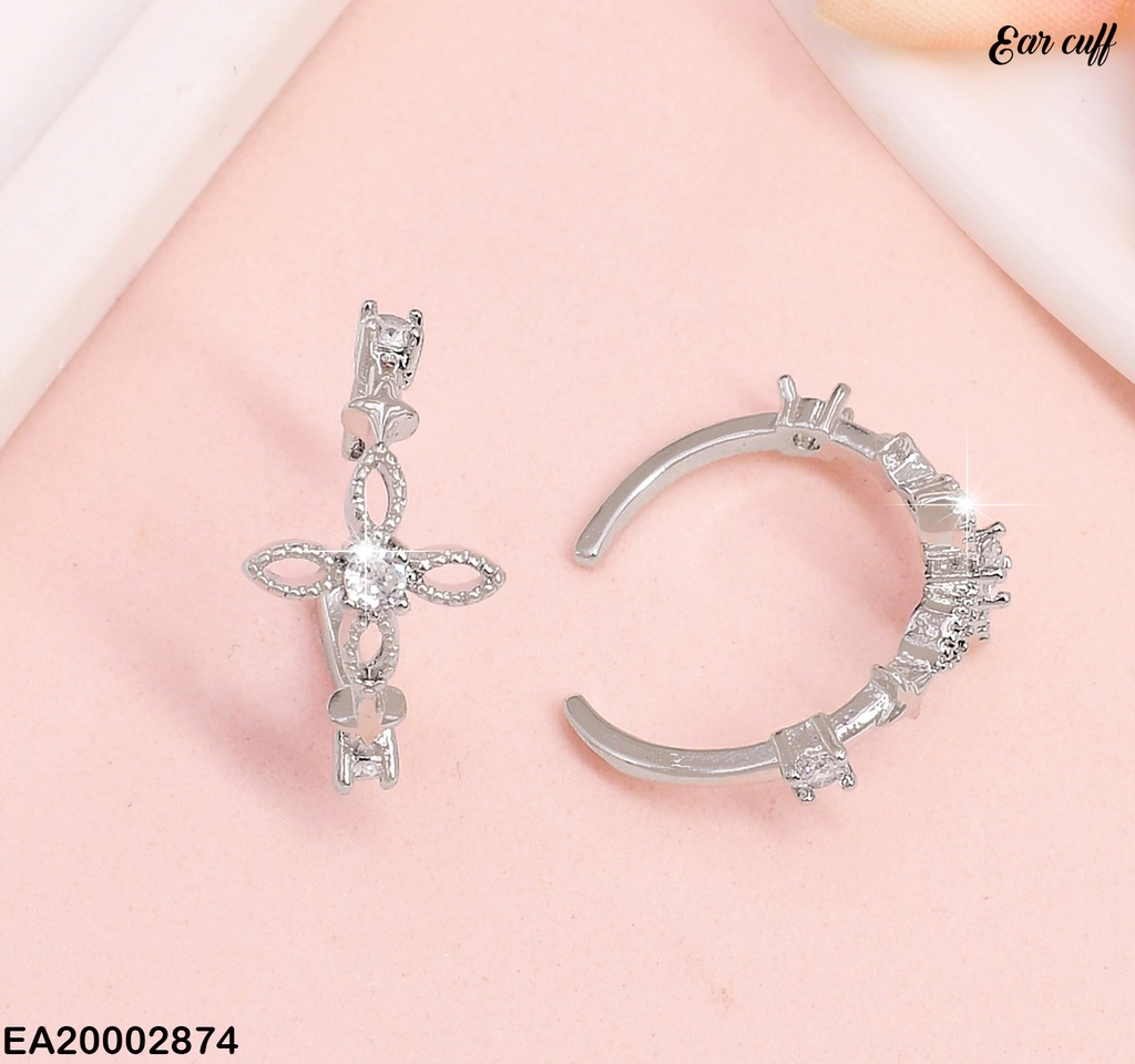 EAR CUFF FLOR 4 PETALOS CENTRO ZIRC MOD.003F1391-205