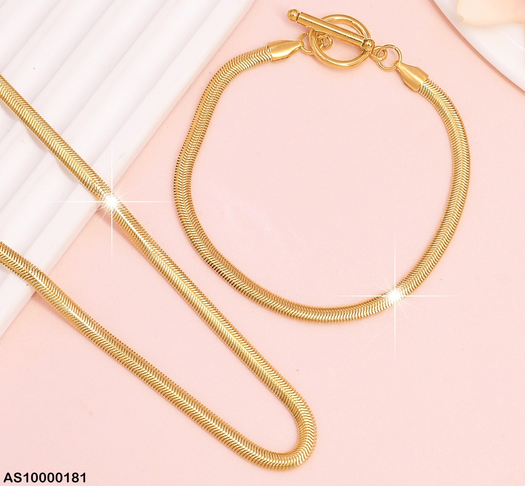 SET DOR CADENA Y PULSERA SERPIENTE CIERRE 🚫 MOD A3389-222