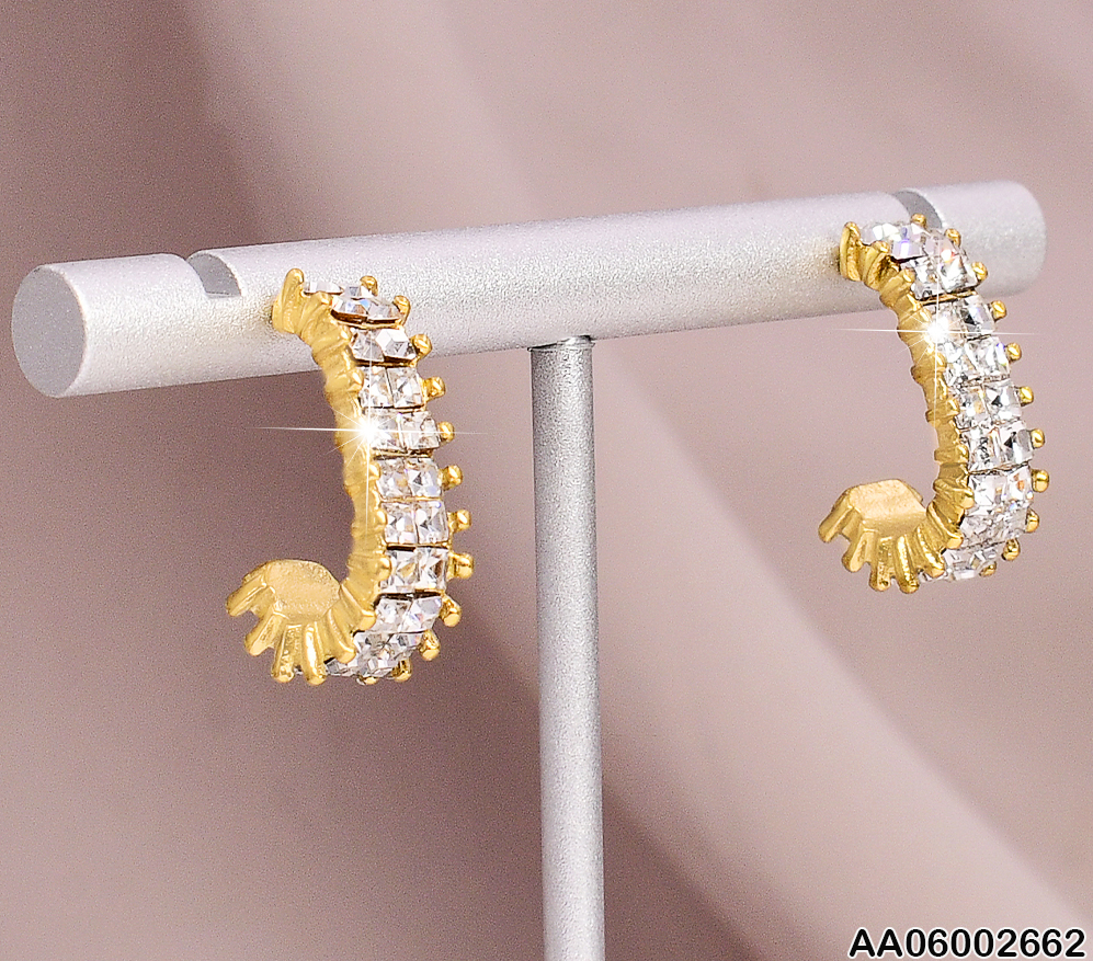 ARETES "J"DE CUADROS DE ZIRCONIAS AA7E4
