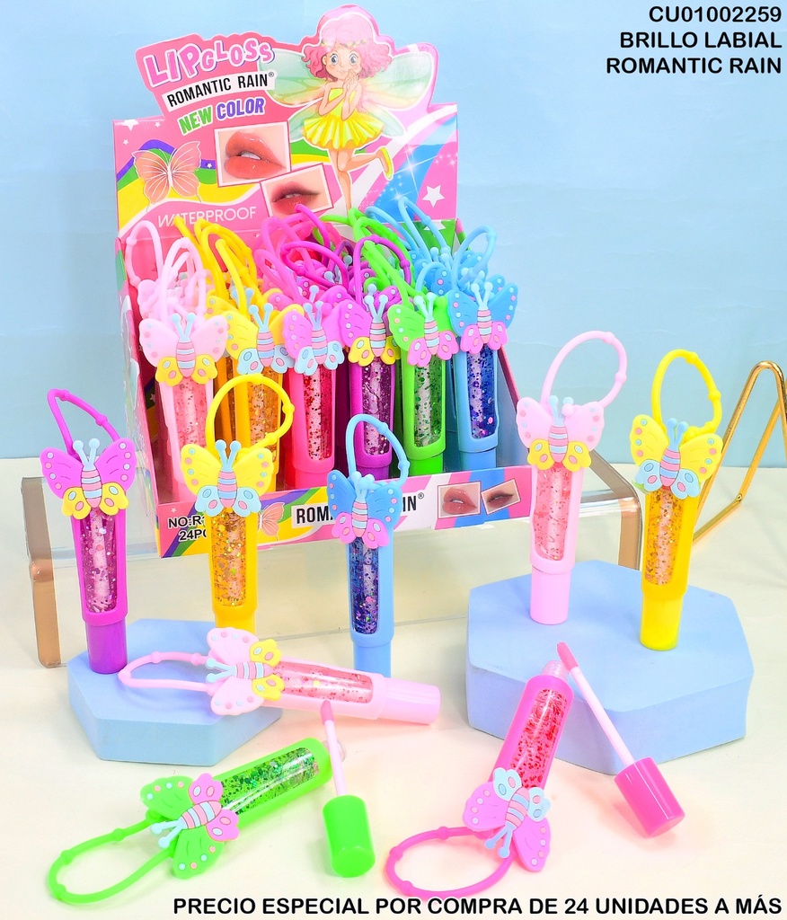 BRILLO LABIAL MARIPOSA ROMANTIC RAIN SURT.R1276