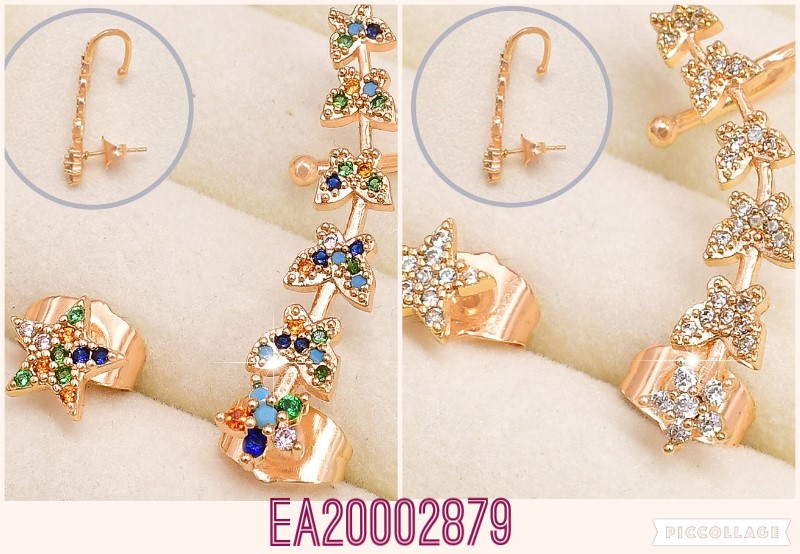 ARETES CAMALEON ASIMETRICO LINEA MARIPOSA ZIRC/ESTRELLA S9369