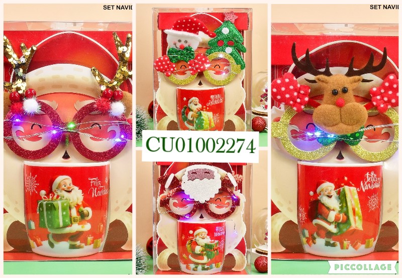 TAZA TEMPORADA NAVIDEÑA C/LENTES ST-238A/ST-237A