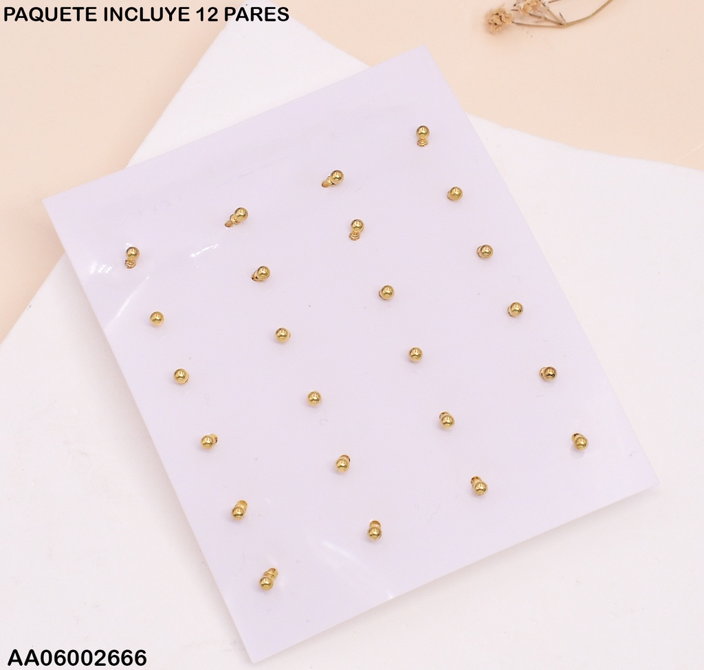 PAQUETE 12 ESFERAS DORADAS 2MM 003P507-199-2