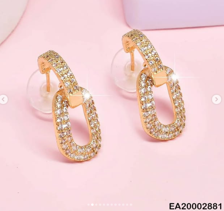 ARETE DOR ZIRC ¨C¨OVALO IRREGULAR COLGANTE EE4009