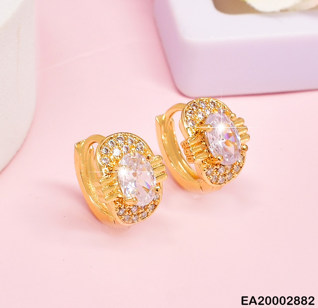 ARETE HUGGIE OVALO ZIRC/ ZIRC CENTRO CRISTAL EE972 (NPE2025)