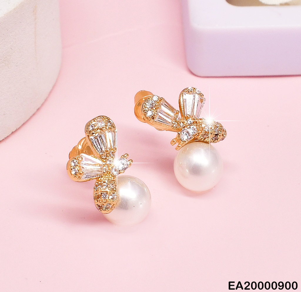 ARETE ABEJA EN PERLA