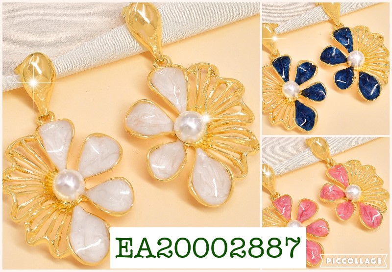 ARETES ESMALTADOS(06) FLOR PET.COL.SURT/CALADOS EE514-9