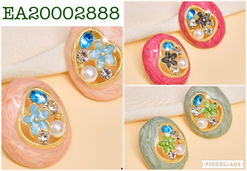 ARETES ESMALTADOS(06) OVAL.COL.SURT.CENTRO CRIST-PERLA EE518-9 (NPE2025)