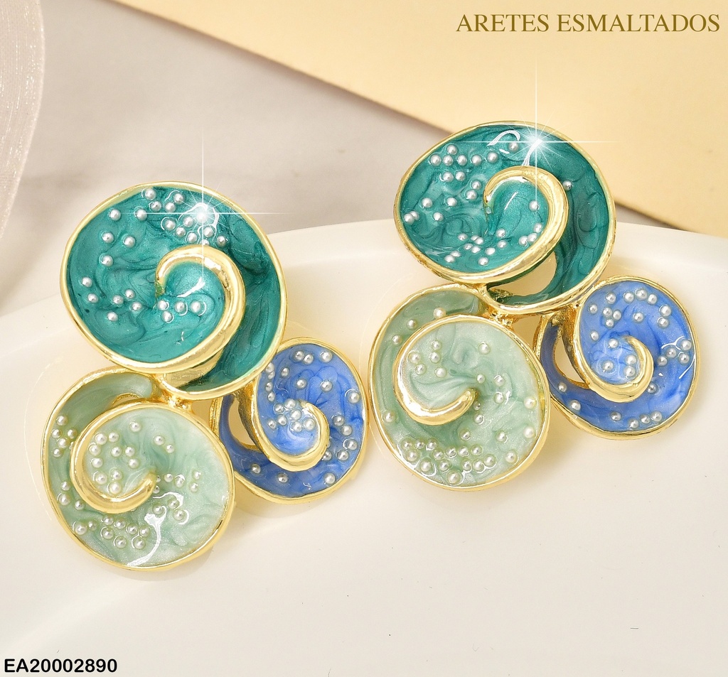 ARETES ESMALTADOS(06)3 ESPIRALES COL.SURT. EE525-9/ K2230-212
