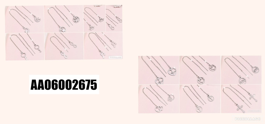 ARETES VIOLADORAS PLATEADAS CODIGO SURTIDOS