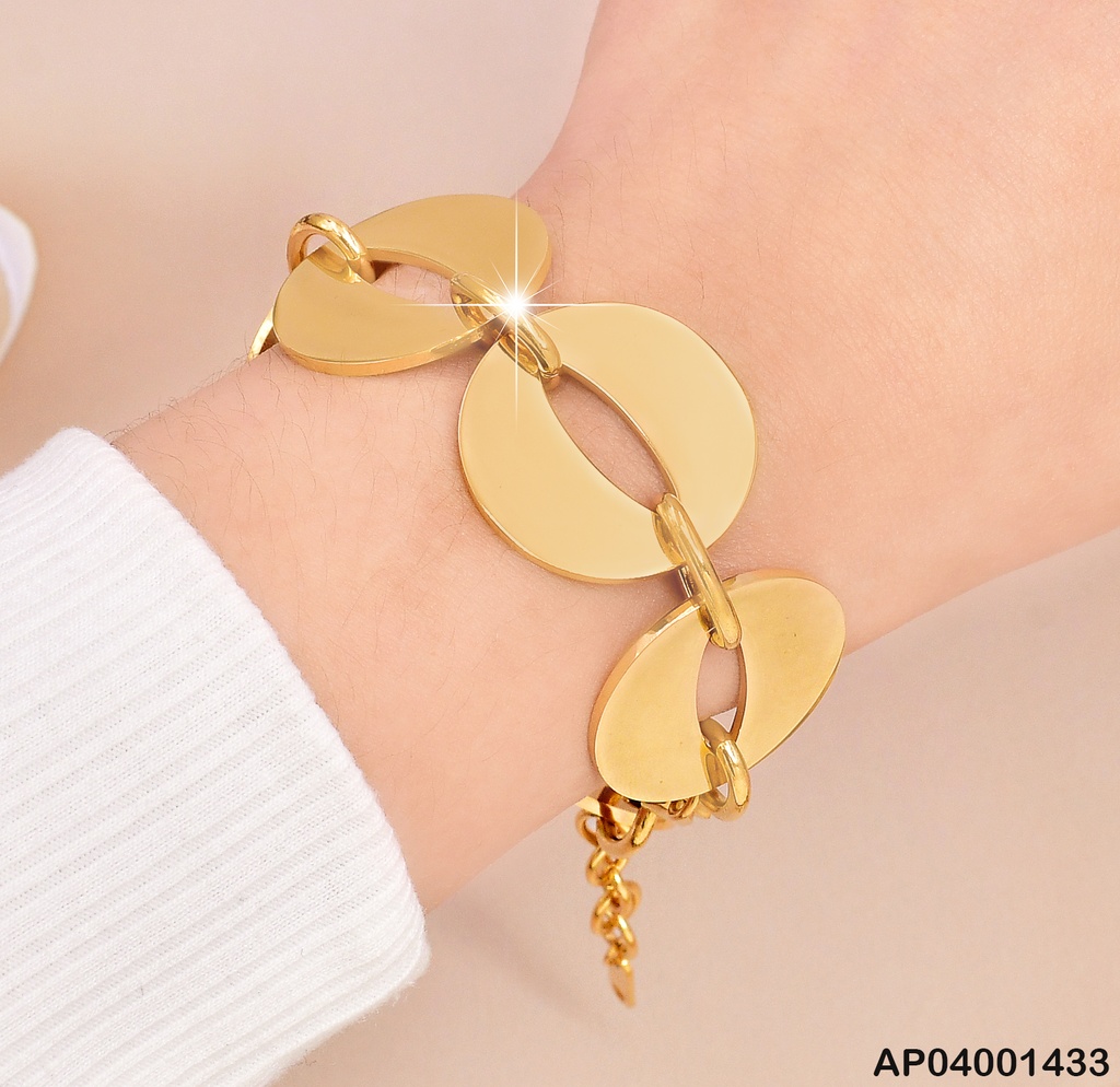 PULSERA PLACAS RD C/RANURA CENTRO BA184-45