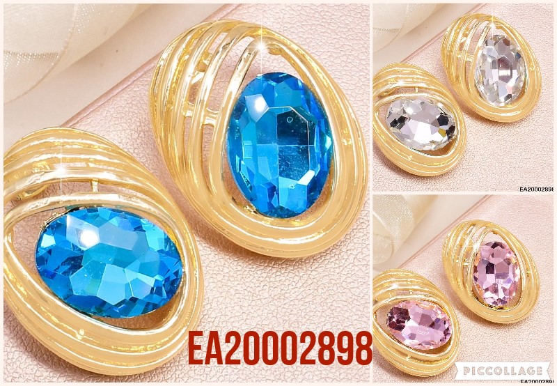 ARETES OVALO DE LINEAS CENTRO ZIRC.COL.SURT EE509-1