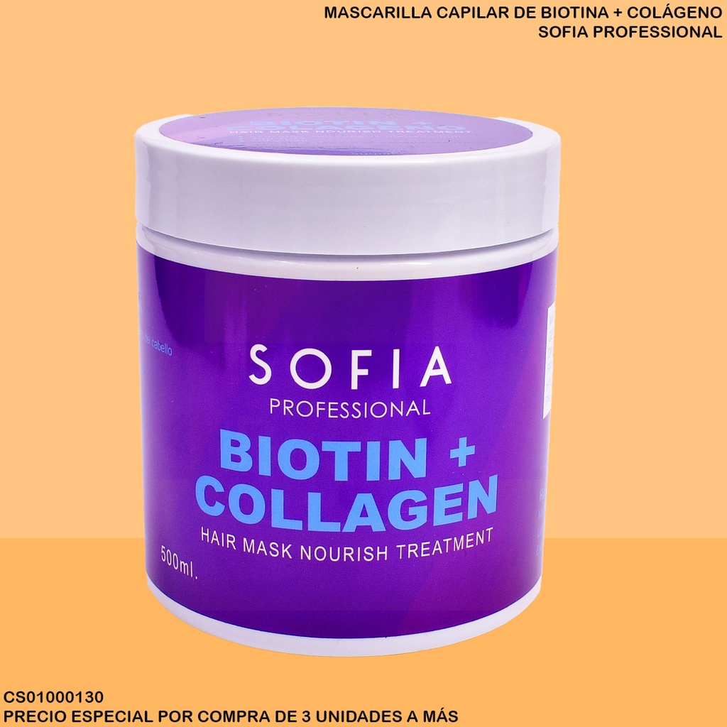 TRATAMIENTO CAPILAR SOFIA BIOTIN+COLLAGEN 500ML S112C