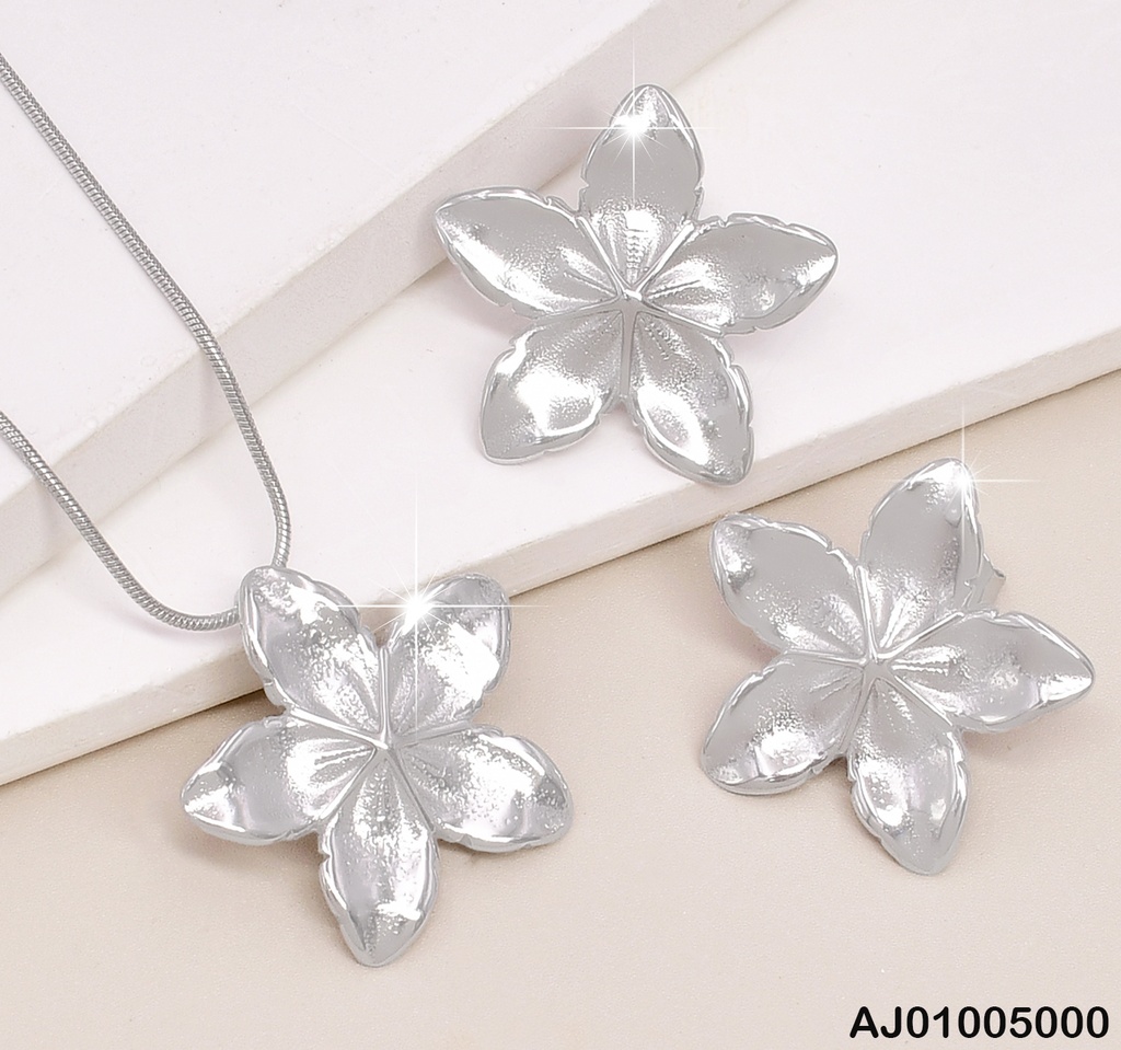 JUEGO FLORES PLAT. C/GRABADOS CAD.COLA RATON SA491-1