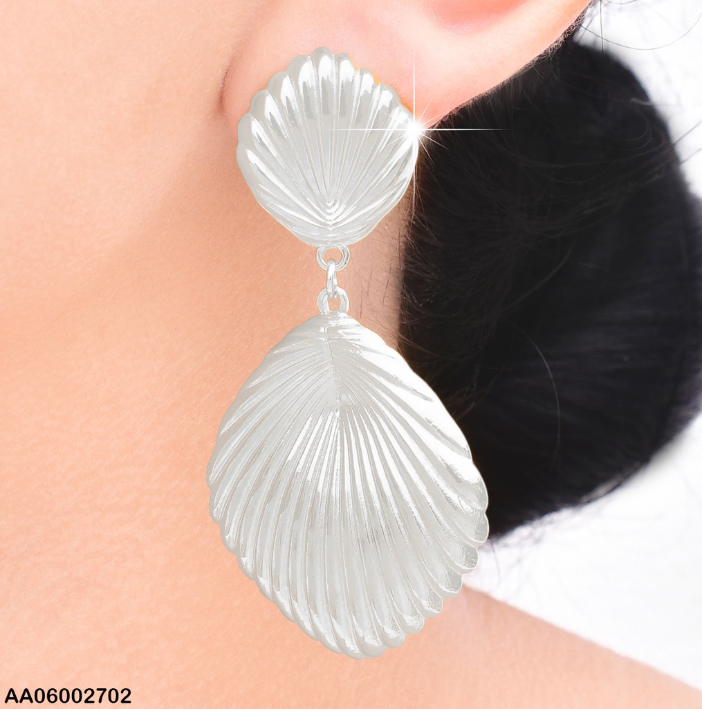 ARETES PLAT. COLGAR DOBLE GOTAS A RAYAS EA713-45
