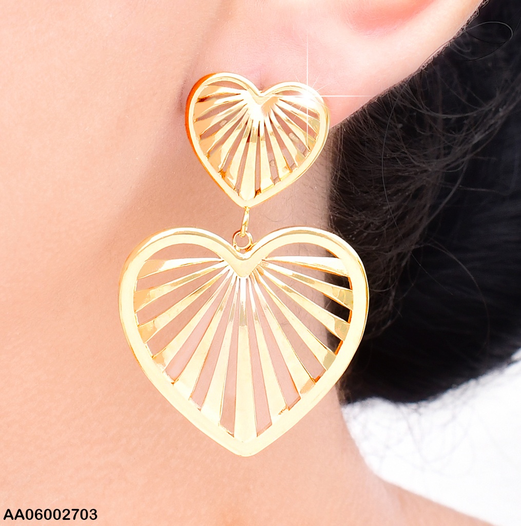 ARETES CROQUI CORAZON C/LINEAS VERTICAL EA710-45