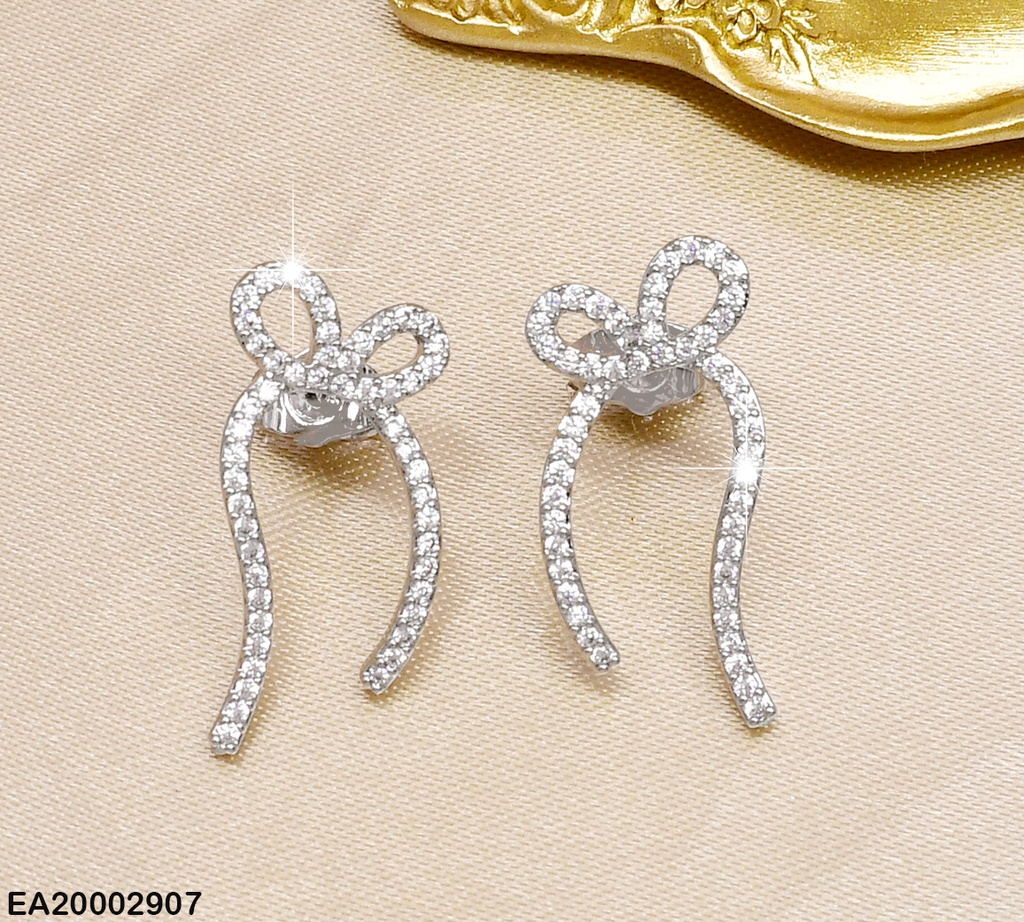 ARETES PLAT. LAZO FINO ZIRCONIAS EE812-10
