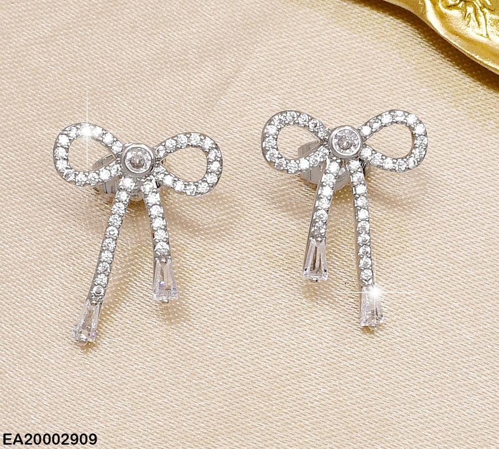 ARETES PLAT. LAZO ZIRCONIAS.ZIRC.RECT EXTREMOS EE818-10