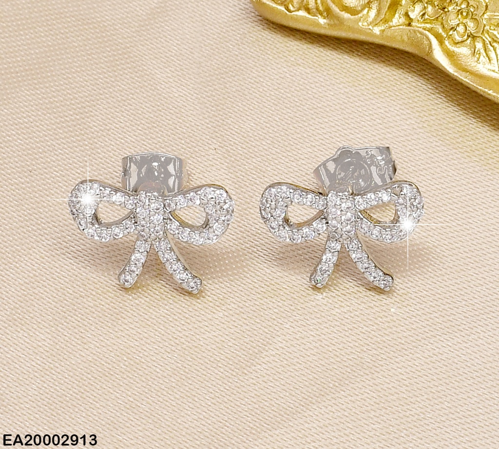 ARETES PLAT. LAZOS PQ.ZIRCONIAS EE810-10