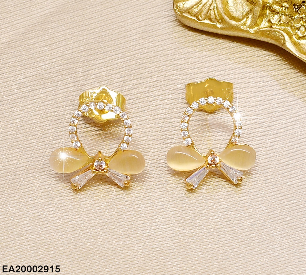 ARETES GUIRNALDA ZIRC. LAZITO BEIGE INFERIOR EE392-10