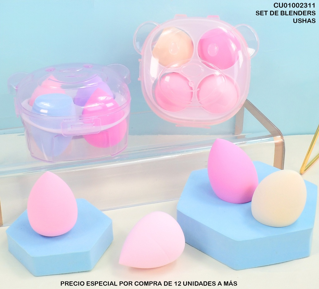 SET 4 BLENDER CAJA OSITO AGE-501 COL. SURTIDOS