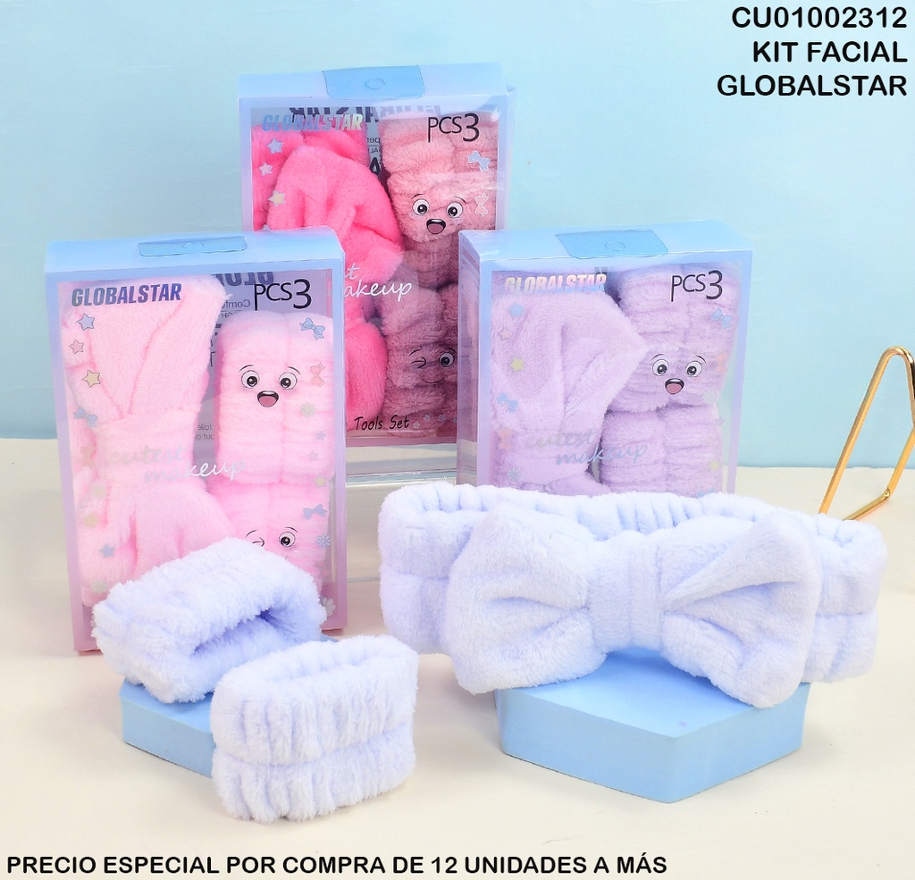 SET 3 CINTILLOS P/DESMAQUILLAR GLOBALSTAR AGE-556 COL.SURT.