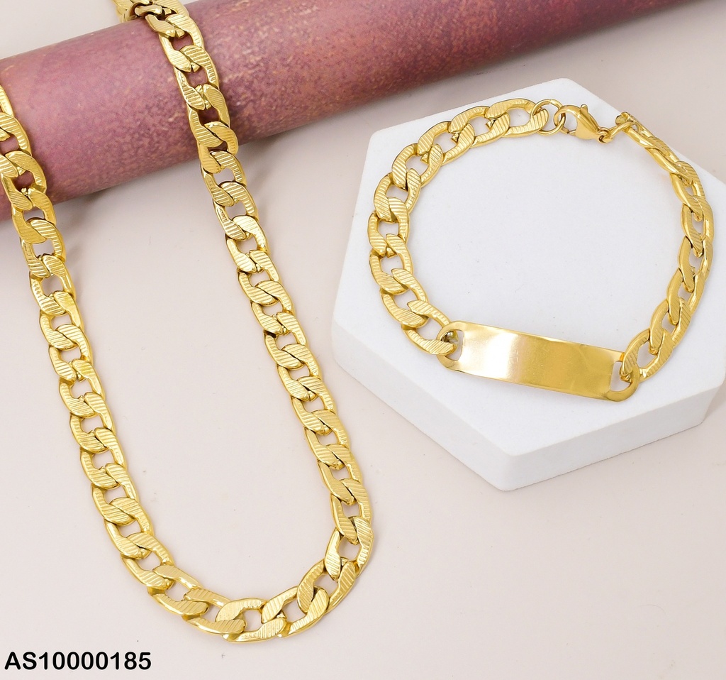 SET CADENA/PULSERA A RAYAS C/PLACA 2.3NK P5021 ESLB.UNIF,