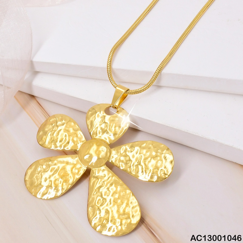 CADENA C/DIJE FLOR GR.PETALOS IRREGULAR CA346-45
