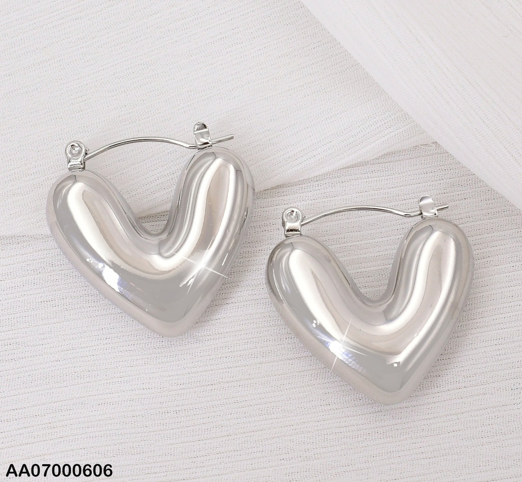 ARGOLLAS PLAT CORAZON INFLADO MOD. EA801-1