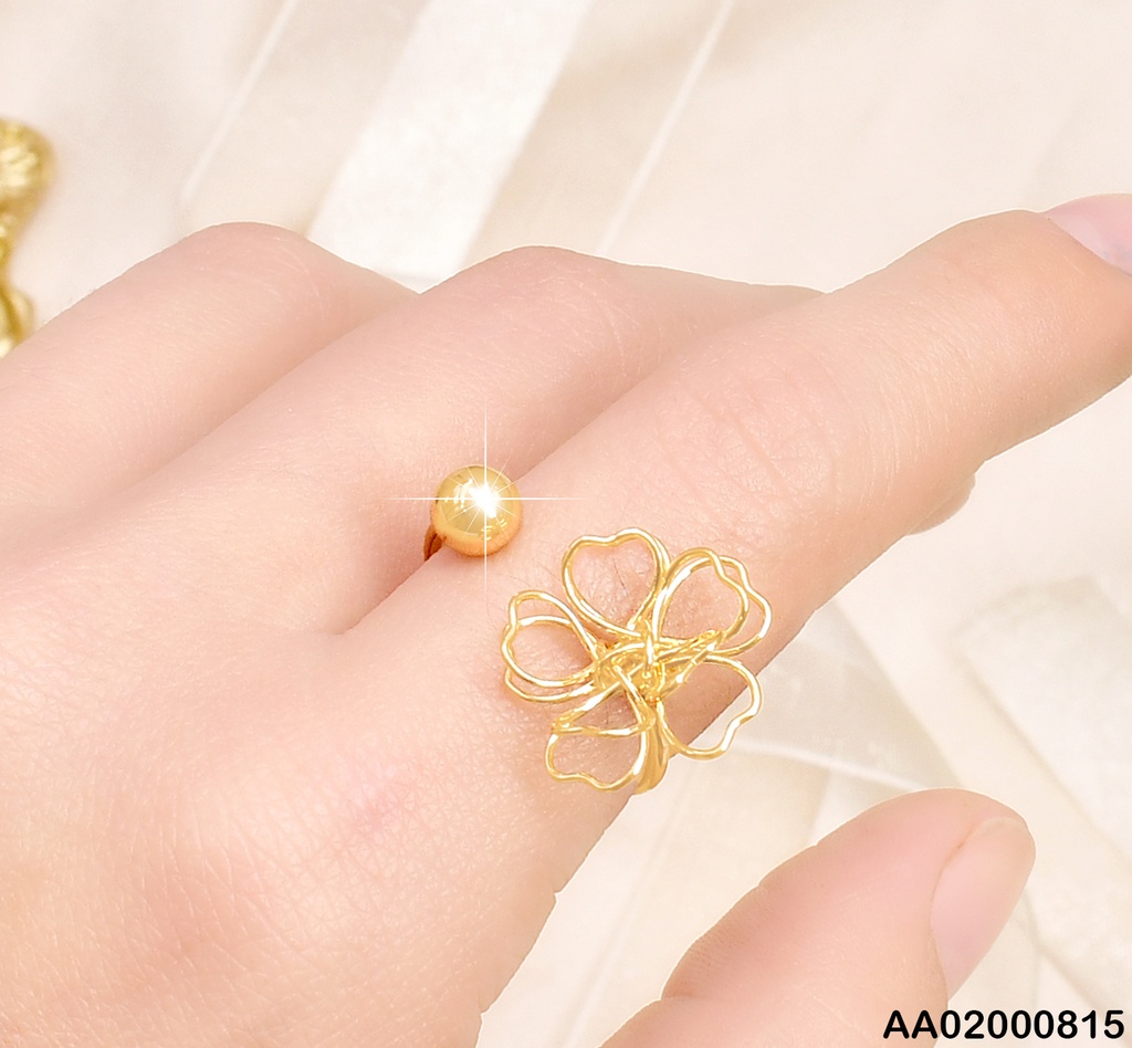 ANILLO AJUSTABLE EXTREMOS PELOTA/FLOR♡ RA165-45