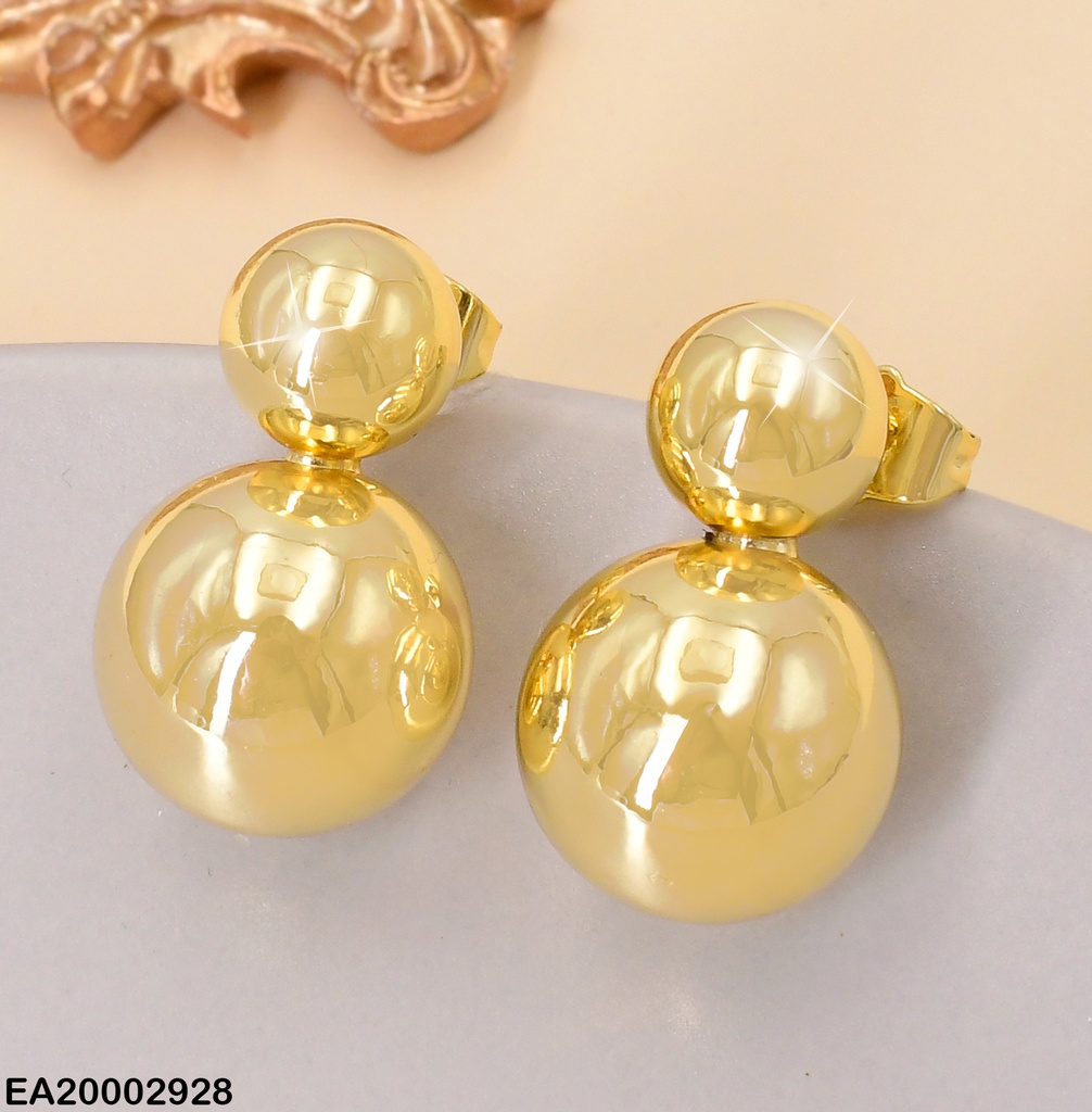 ARETES DOBLE ESFERAS DOR PEQ/GRANDE VERTICAL EE870-3