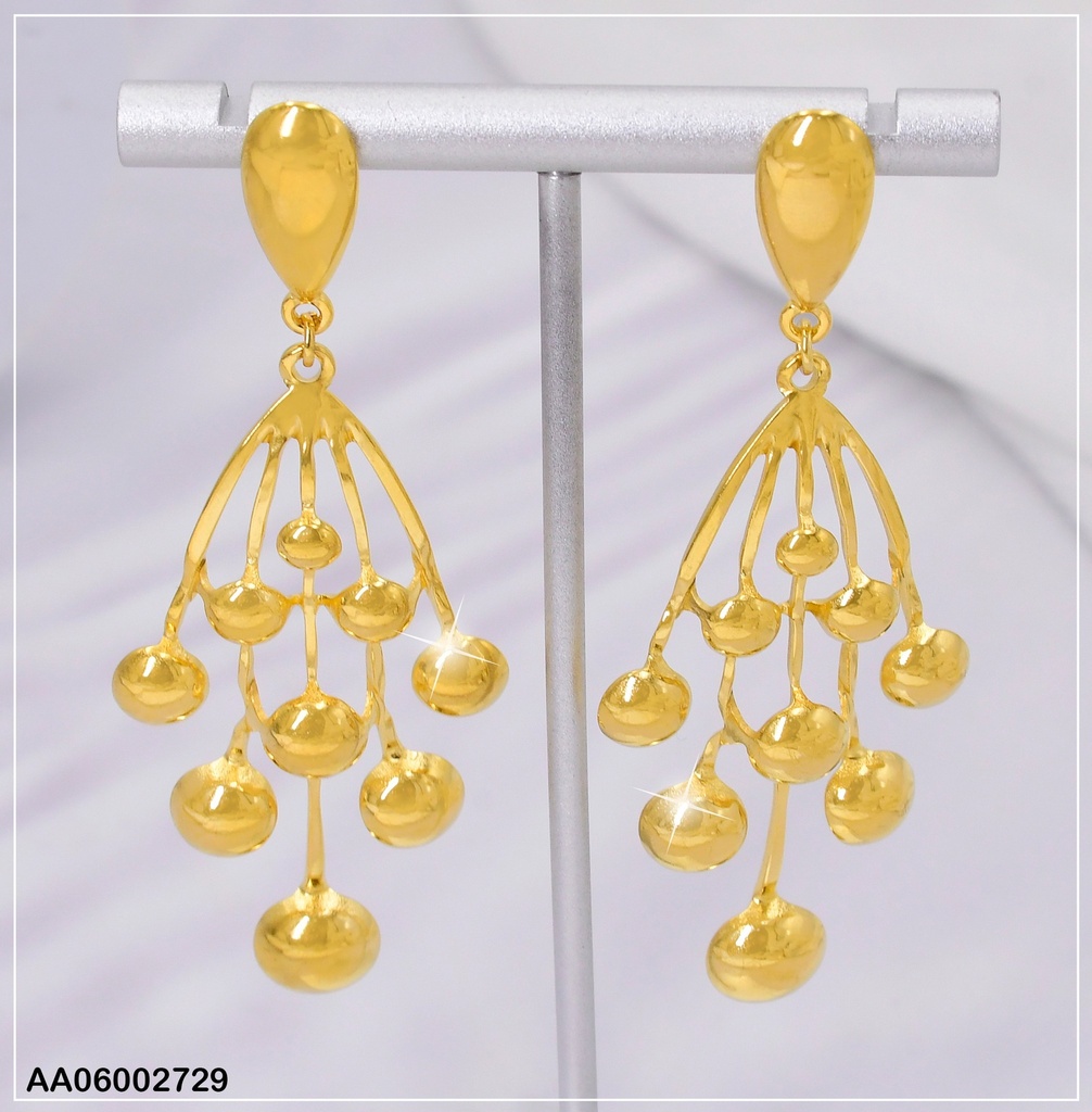 ARETES OVALO C/RACIMO MEDIAS PELOTAS EA716-45
