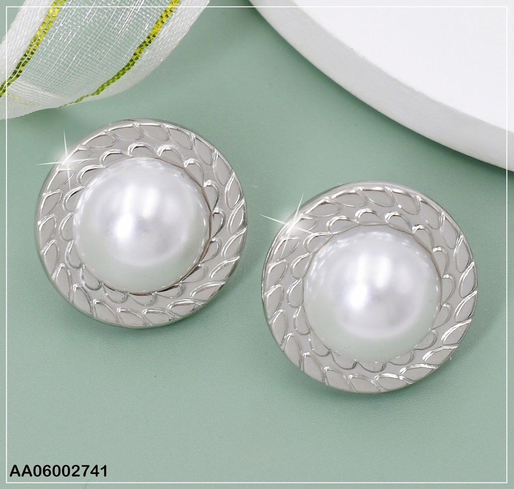 ARETES RD MEDIA PERLA CENTRO BORDE PLAT. EA831-1