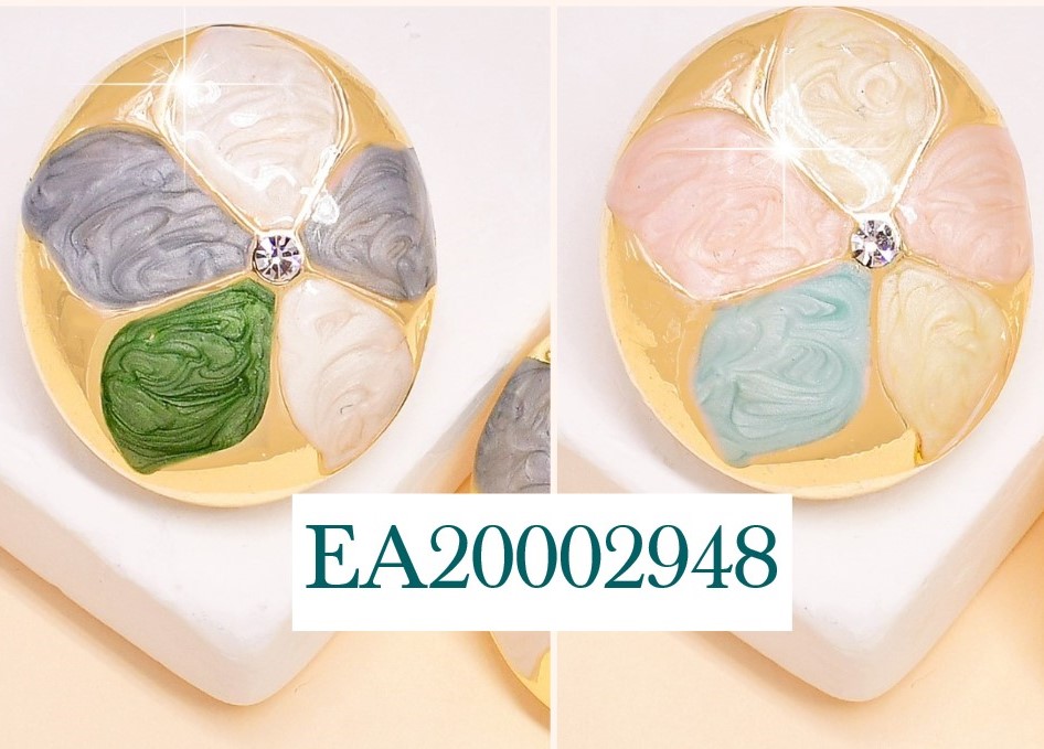 ARETES ESMALTADOS 1 FLOR COL SURT. /ZIRC CENTRO EE507-1