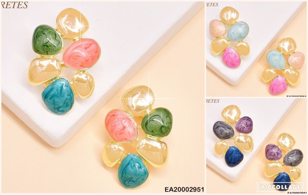 ARETES PIEDRAS FORMAS IRREGULARES COL SURT. EE510-9