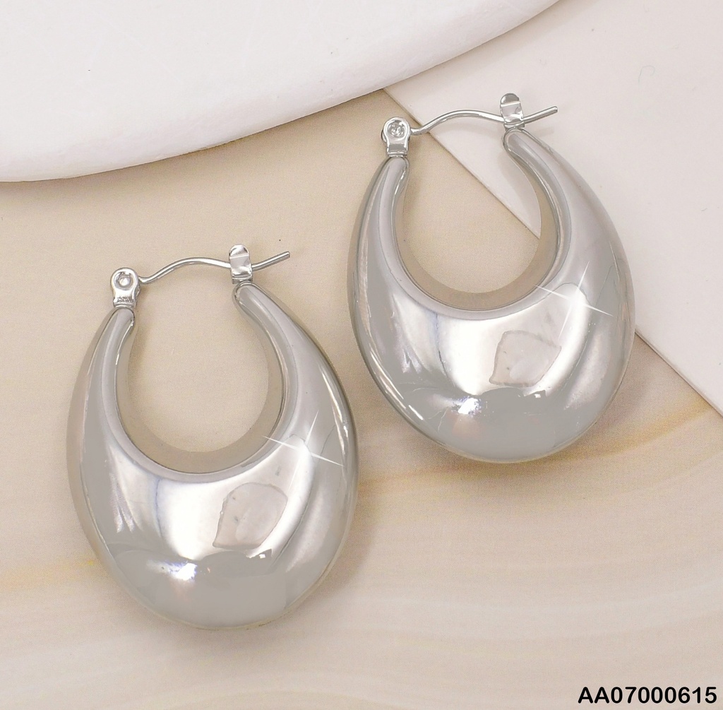 ARGOLLAS PLAT. OVALADAS INFLADAS 18*24MM EA789-1