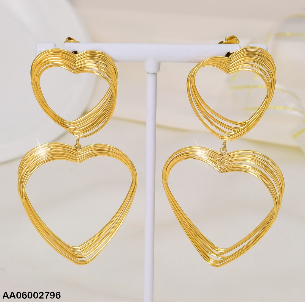 ARETES DOR 2 CROQUI CORAZON COLGANTE EA728-45