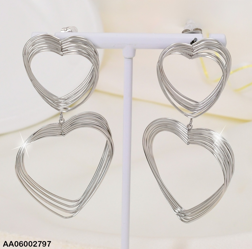ARETES PLAT 2 CROQUI CORAZON COLGANTE EA729-45