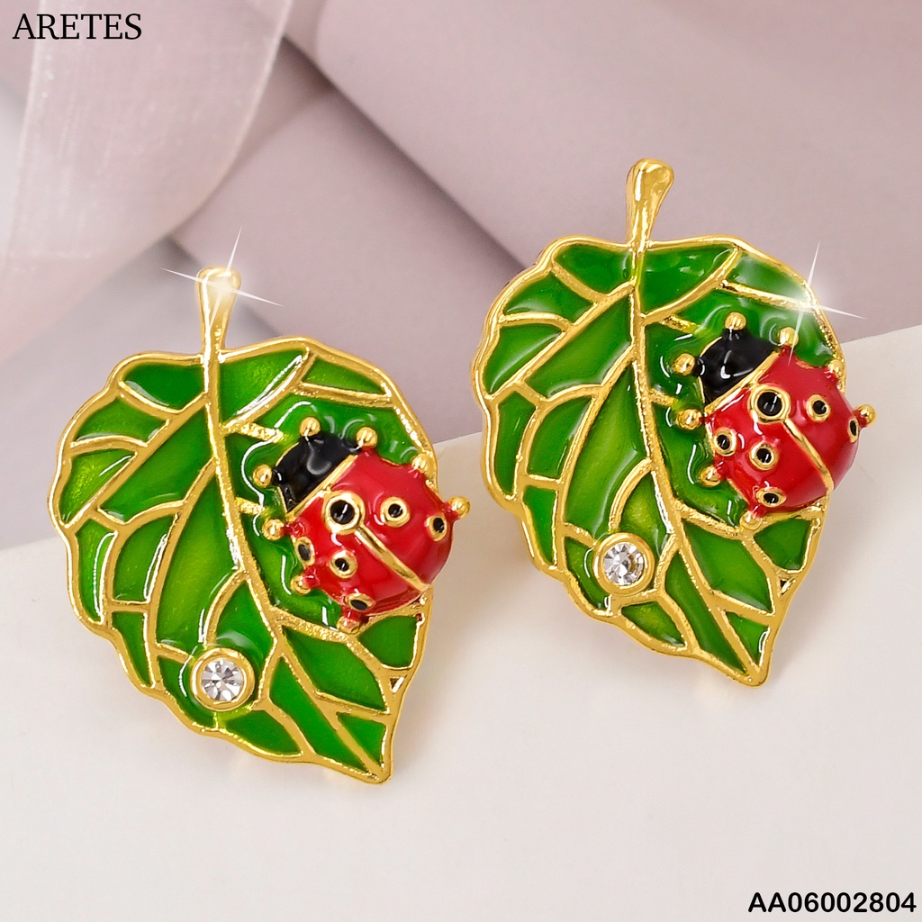 ARETE HOJA VERDE BORDE DOR/MARIQUITAS/ZIRC EA742-45