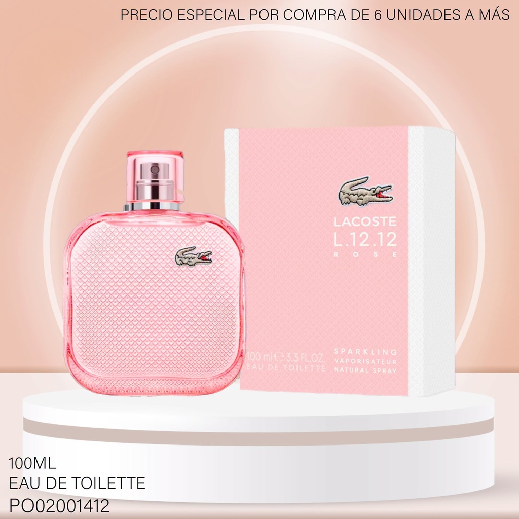 PERFUME LACOSTE L.12.12 ROSE SPARKLING 100ML EDT
