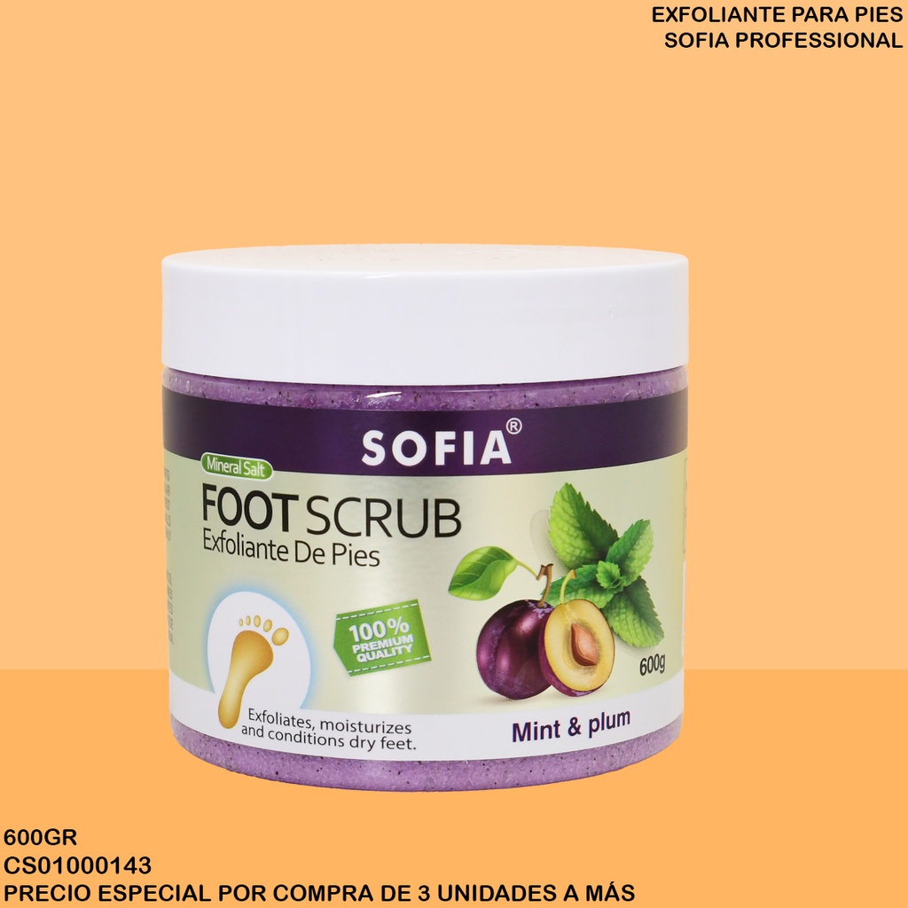 EXFOLIANTE PARA PIES SOFIA MINT&PLUM 600GR S403B