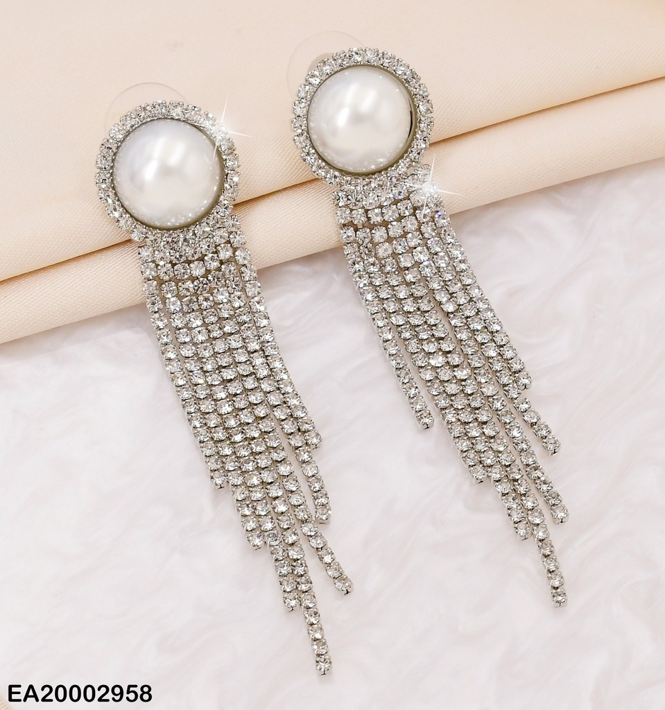 ARETES PLAT MEDIA PERLA PART. SUP./ COLGANTES ZIRC EE1773-297