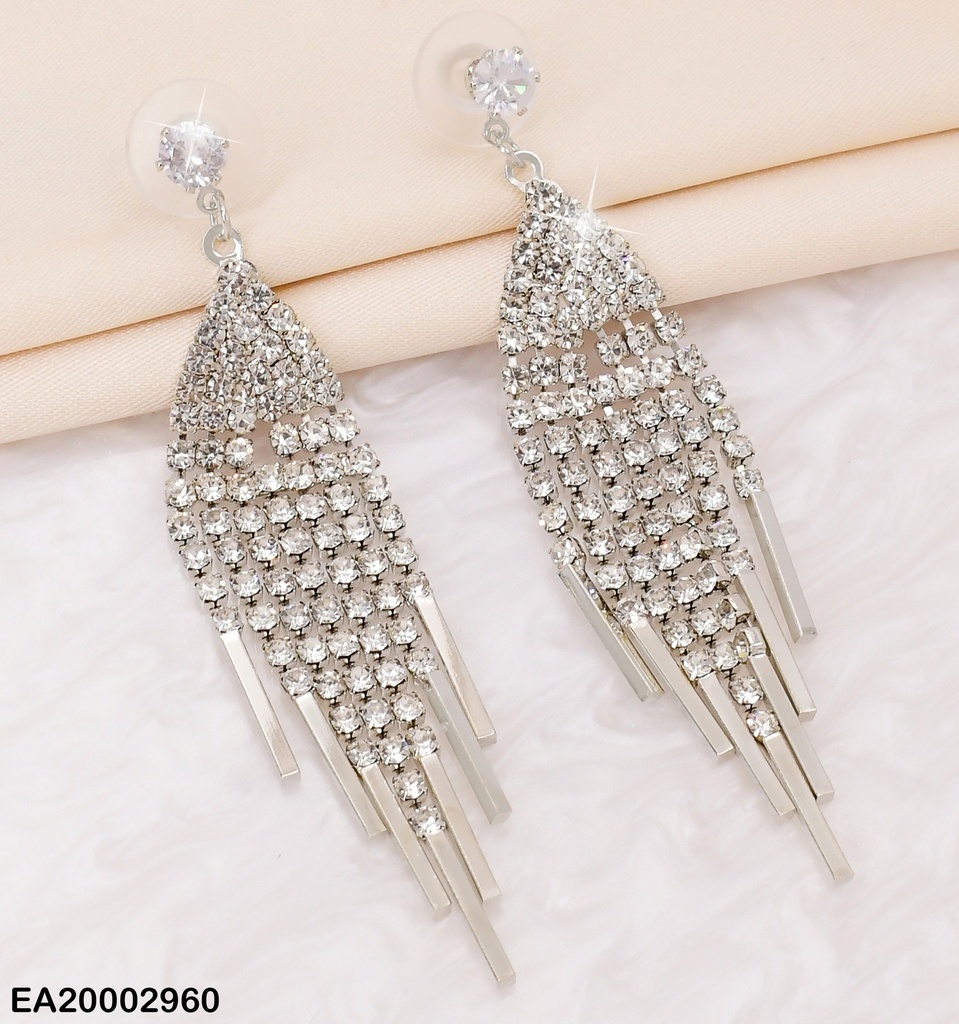 ARETES PLAT ZIRC RD/ TRIANGULO ZIRC/ LINEAS COLGANTES EE1779-297
