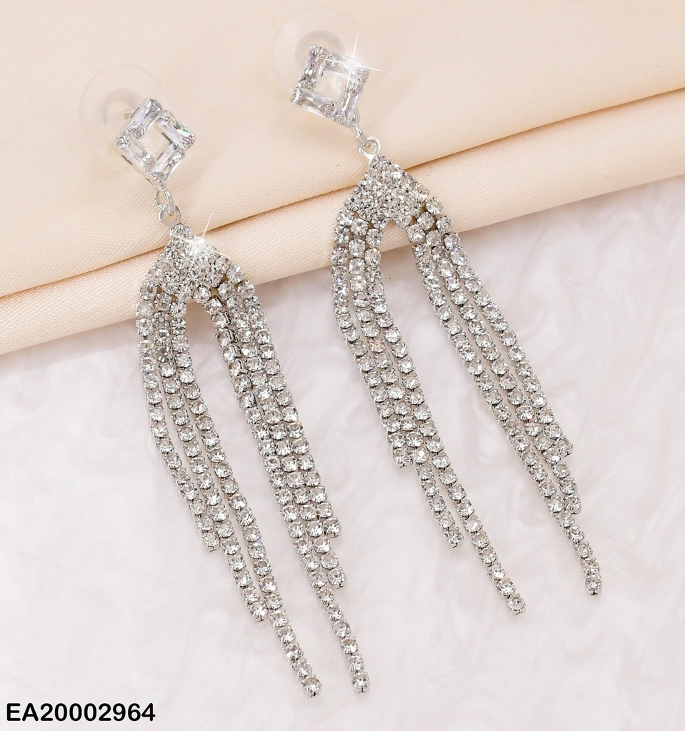 ARETES PLAT. CUADRO ZIRC/ LINEAS ZIRC COLGANTES EE1775-297