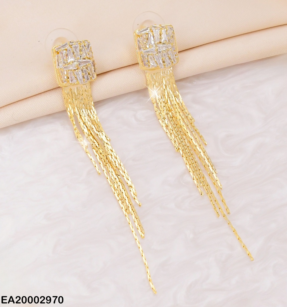 ARETES CUADRO ZIRC/ CADENA TORNEADA COLGANTE EE1782-297