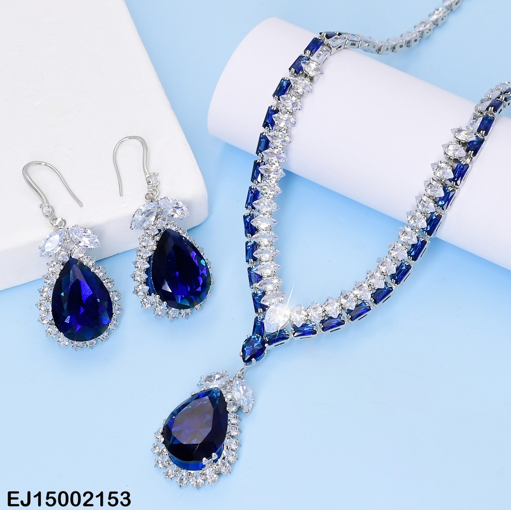 JUEGO GOTAS AZULES C/PLATEADO SE660-299