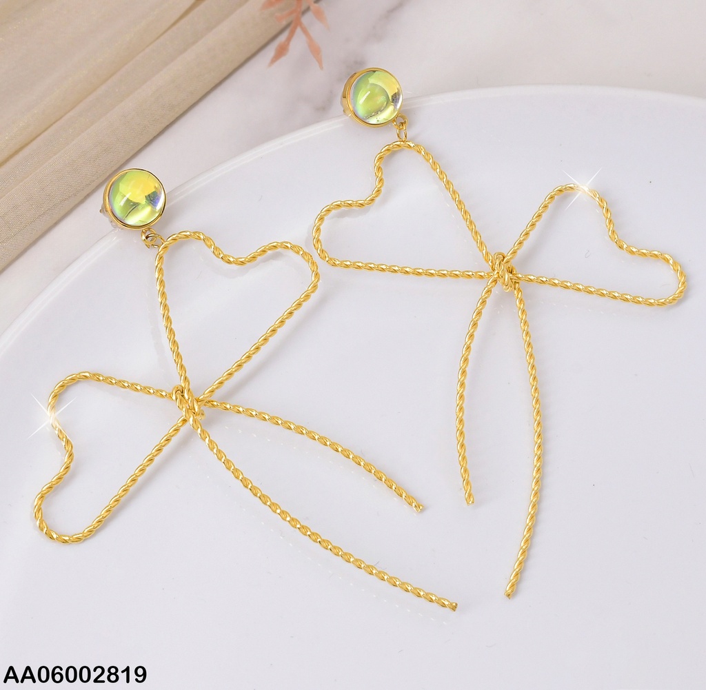 ARETES CROQUIS LAZO CORAZON TORNEADOS EA910-45