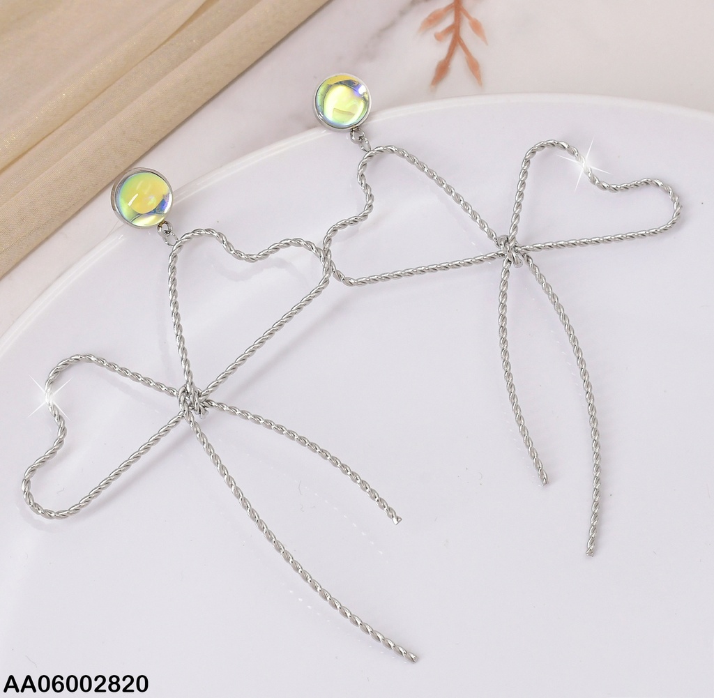 ARETES PLAT. CROQUIS LAZO CORAZON TORNEADOS EA911-45