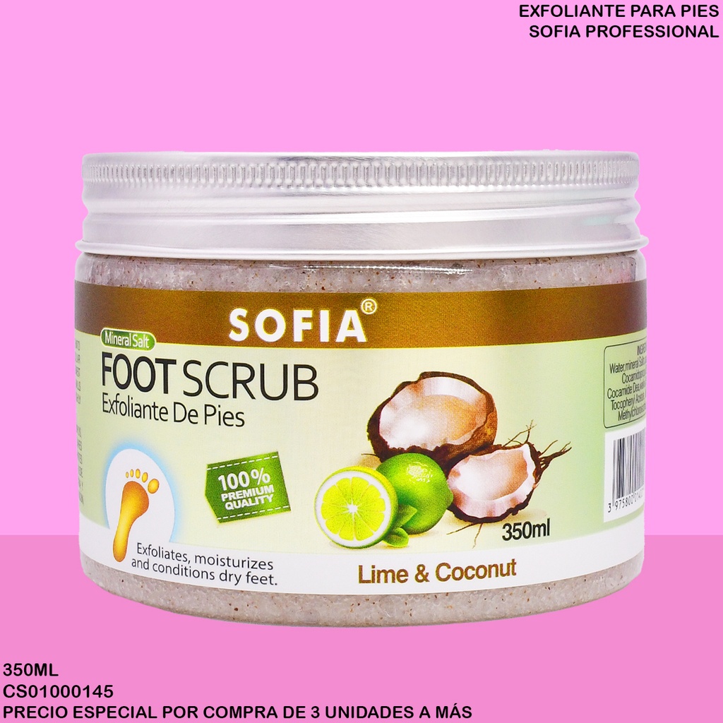 EXFOLIANTE PARA PIES SOFIA LIME & COCONUT 350ML. S402A