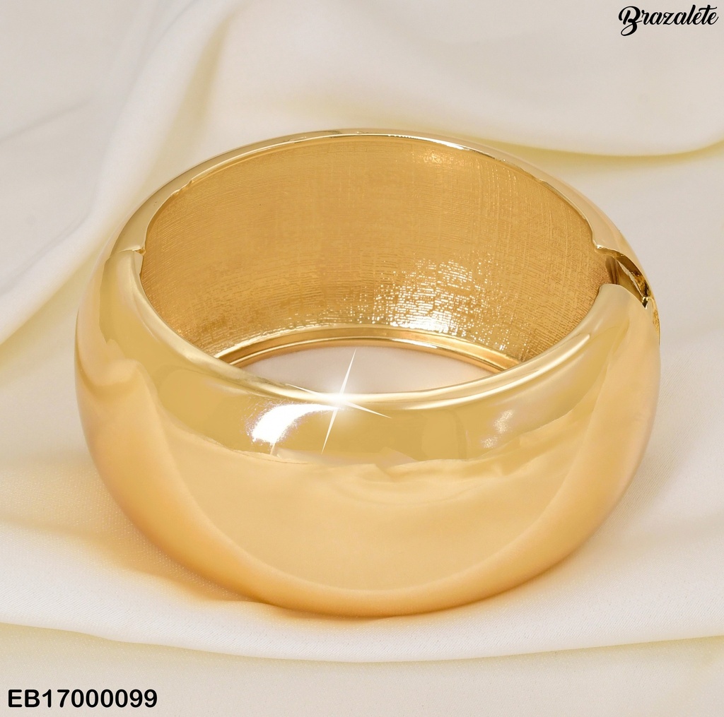 BRAZALETE DOR  ANCHO LISO OVALADO MOD. BE214-269